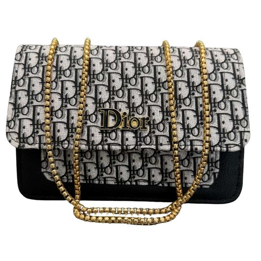 Black | Dior Oblique Canvas & Leather Flap Clutch | Luxury Designer Handbag for Women
